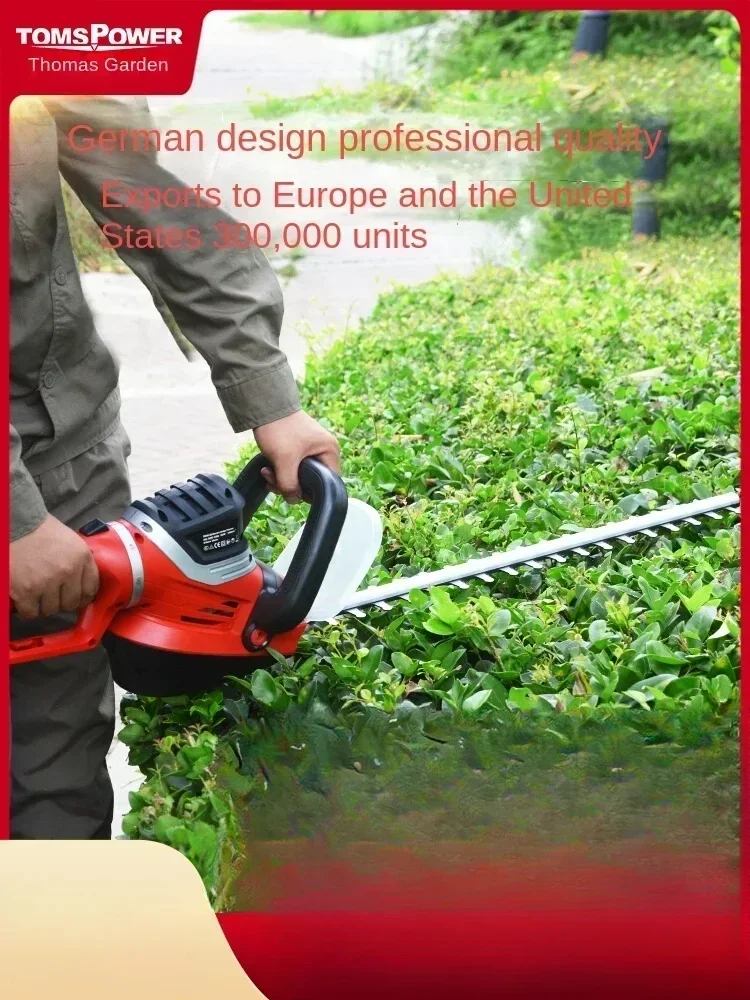 220V Thomas Europe Corded Hedge Trimmer with 22-Inch Dual-Action Blade and Ergonomic Grip