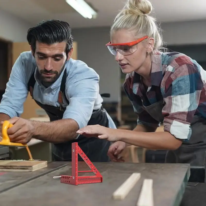 Timmerman Vierkant Gat Schrijfliniaal Houtbewerking Vierkante Gradenboog Driehoek Liniaal Precisie Markering Kleine Framing Tool