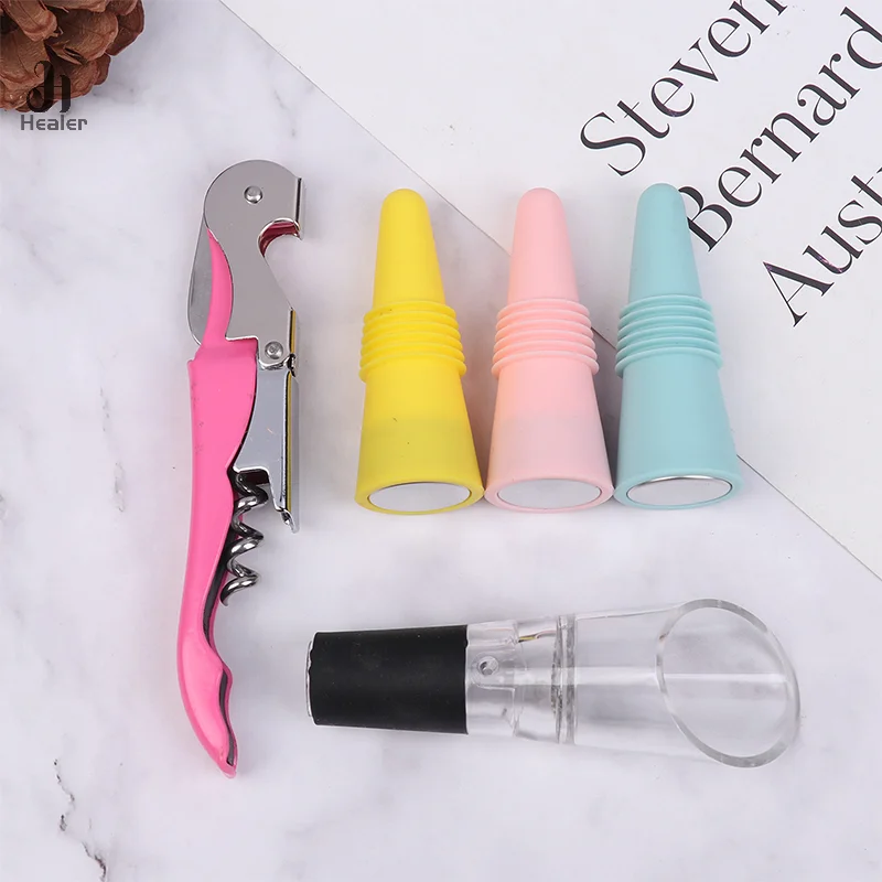 

1Set Silicone Wine and Beverage Bottle Cap Set Leak Proof Champagne Bottles Sealer Stoppers Wine Cork Saver Stopper Reusable