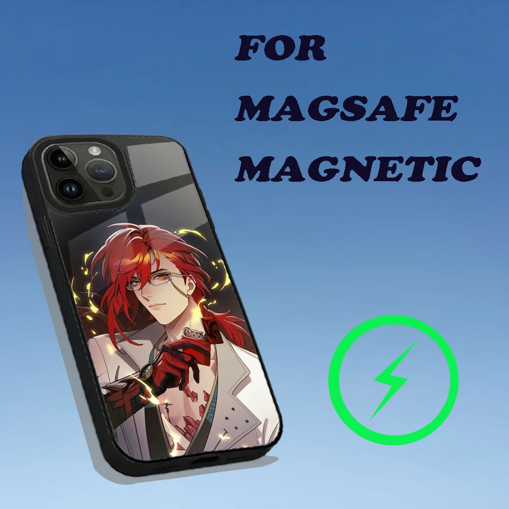 حافظة هاتف Game Wuthering Waves لهاتف iPhone 15,14,13,12,11,Plus,Pro,Max Mini Magsafe شحن لاسلكي مغناطيسي