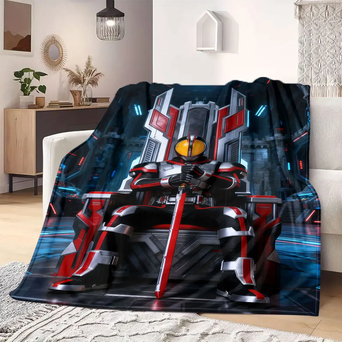 Kamen Rider Zero-One Flannel Blanket Warm,Comfortable,Suitable for Bedrooms,Sofas,Beds,Chairs,Picnics,Travel