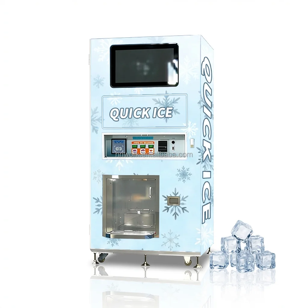 Direct Coin and Banknote Payment System Equipped with RO Water Filtration Fully Automatic Block Ice Vending Machine