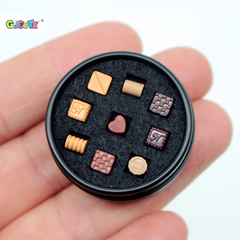 1Set Dollhouse Cream Chocolate Black Can Gift Box Miniature Simulation Food Model Toys Doll House Decoration Accessories