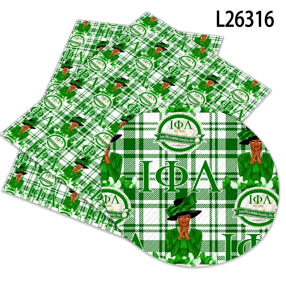 Sorority Iota Phi Lambda Artificial Leather Cross Pattern for DIY Bag Earring Craft Making 30*136cm