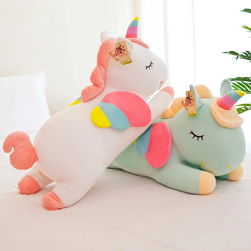 25-100cm 4 Colors Giant Unicorn Plush Toy Stuffed Unicorn Soft Dolls Animal Horse Toys For Boys Girl Pillow Birthday Gifts