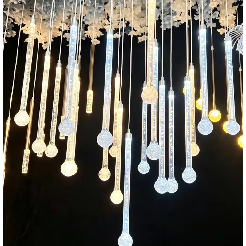 10 Head Acrylic Chandelier Wedding Ceiling Light Stage Decoration Interior Decorative Lighting for Popular Wedding