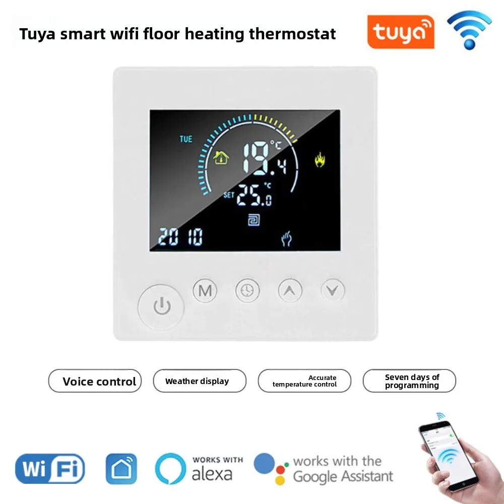 K1M Tuya Smart WiFi Underfloor Heating Thermostat with Programmable Function Voice Control Temperature Controller Panel