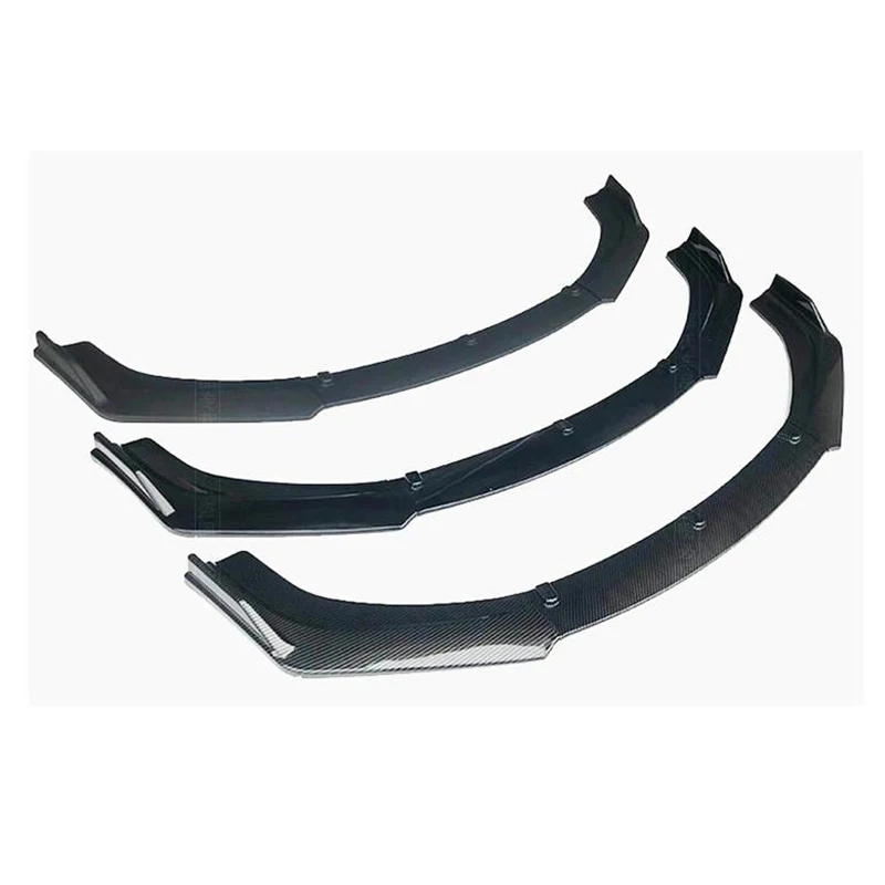 For Subaru Legacy Accessories 3Pcs Carbon Black Car Front Bumper Split Lip Body Kit Spoiler Racing Separator Diffuser 2003-2020