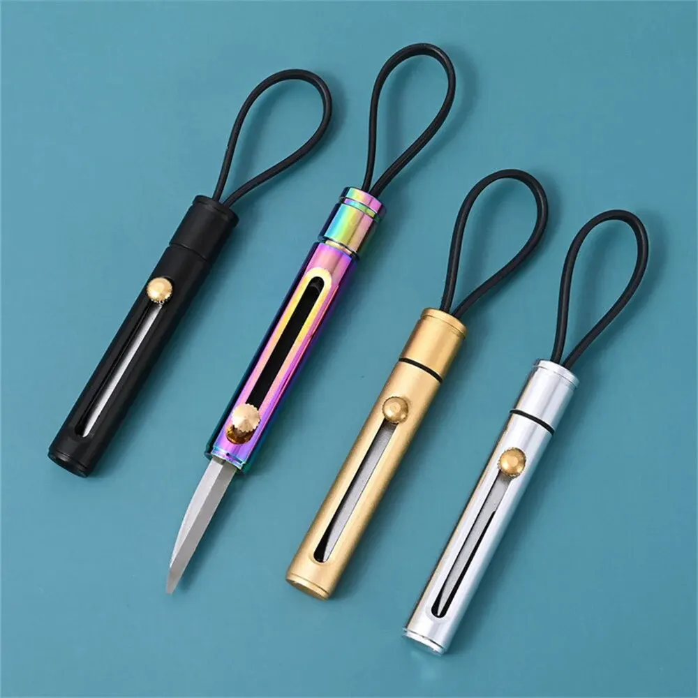 Stainless Steel Mini EDC Knife with Keychain Loop - Portable Outdoor Self-Defense Knife Pendant - Multipurpose Key Ring Tool