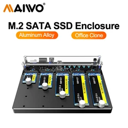 Maiwo 5 Bay M.2 Sata Ssd Naar Usb3.0 Adapter Kloon Docking Station Aluminium Externe Harde Schijf Behuizing Voor M & B Key Ngff Ssd