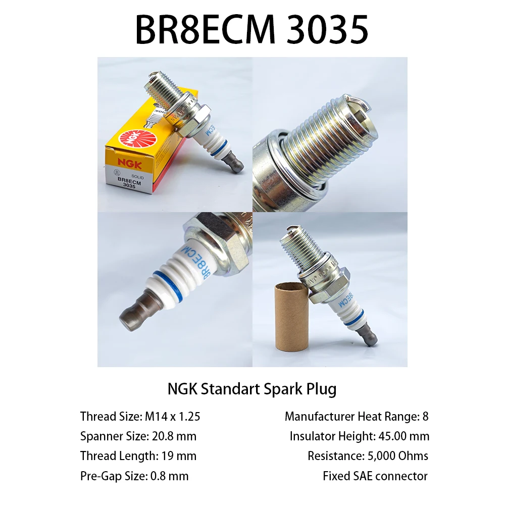 1pcs Original NGK Spark Plug BR8ECM 3035 Suitable For KAWASAKI KX250 KX250F (07-05) KTM 250EXC 250MXC 250SX 250SXS 300EXC ETC