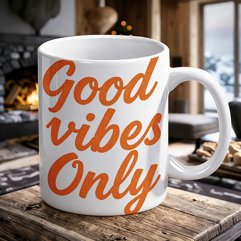 

“Good Vibes Only” ceramic mug, coffee cup, milk cup, office tea cup, drinking cup, fade-resistant, gift for friends