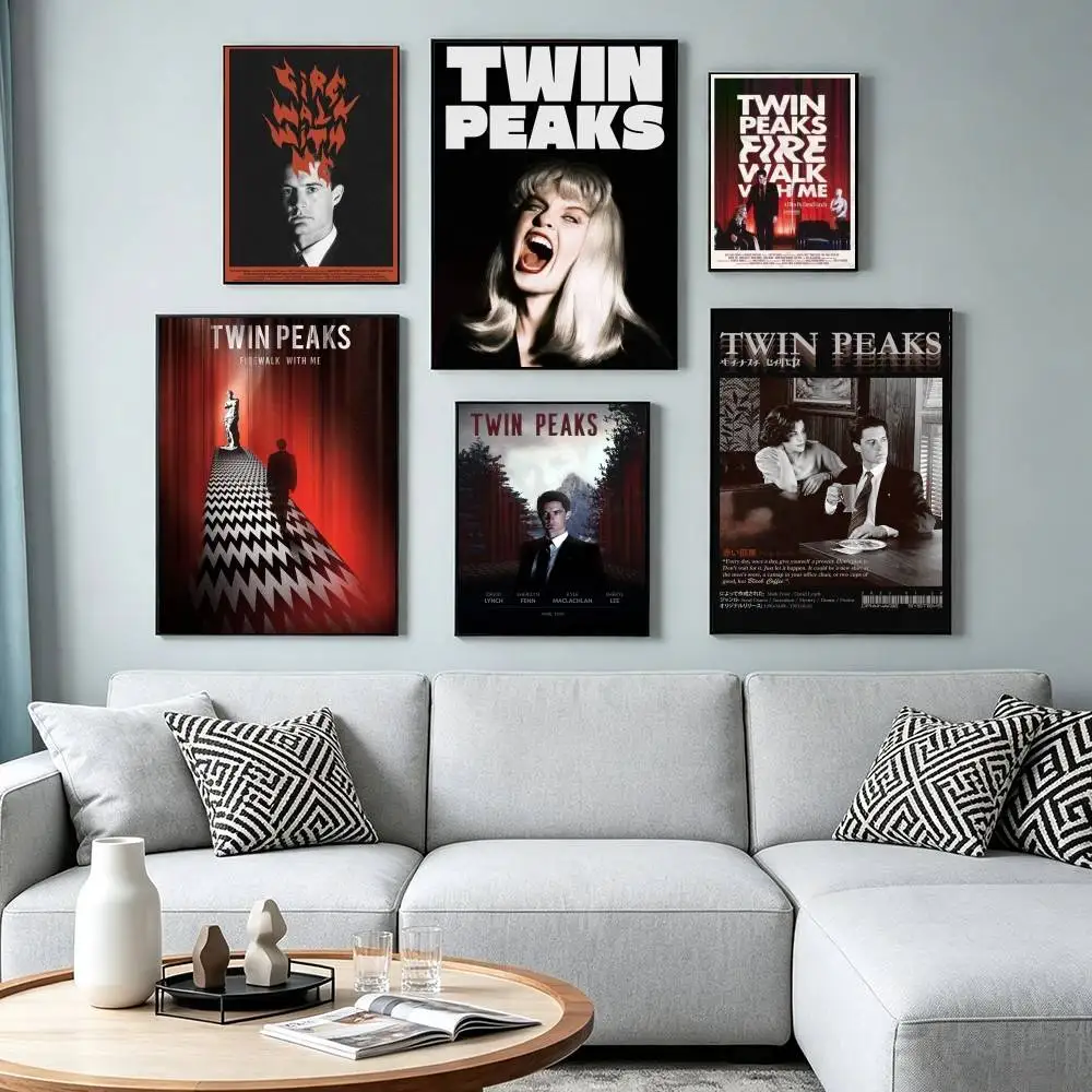 Twin Peaks F-Fire Walk Me  Poster Waterproof Wall Art Sticker For Bar Living Room Vintage Decor High Quality Print Gift