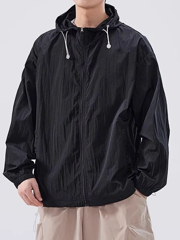 

Extra Large Outdoor Ice Silk Lightweight Men's Summer UV Protection Clothing Breathable Sunscreen Outerwear Cool Feeling