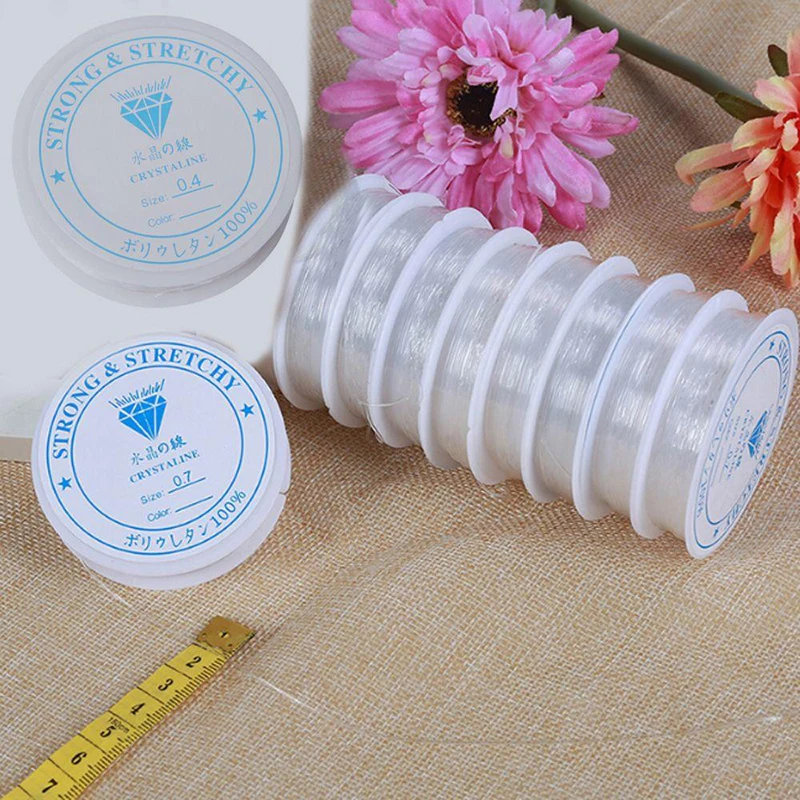 0.4-1mm Transparent Stretch Elastic Crystal Line Beading Rope String Jewelry Cord Wire Thread DIY Handmade Bracelet