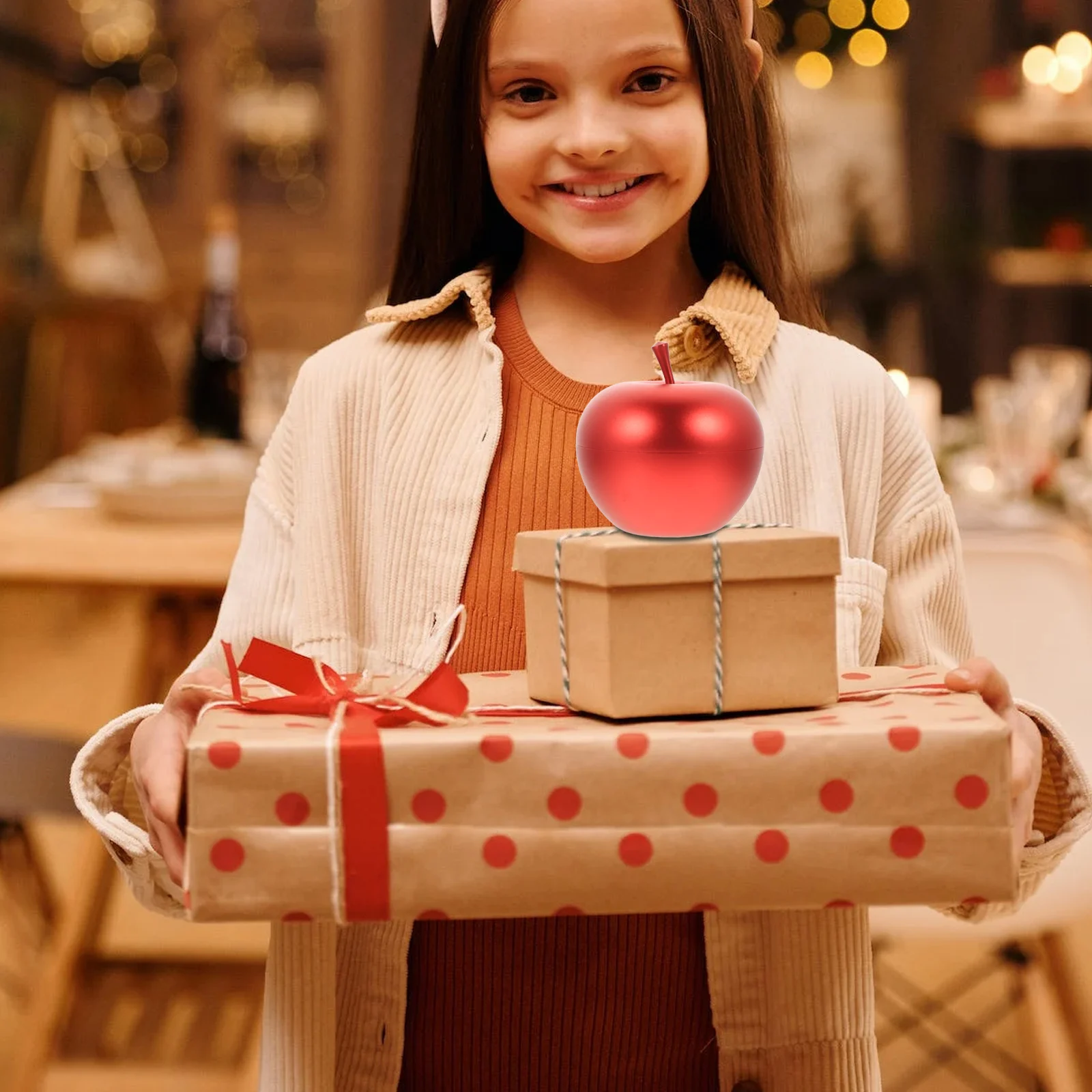 

2Pcs Red Metal Candy Containers Christmas Eve Festive Atmosphere Wedding Party Favor Sweets Small Gifts Storage