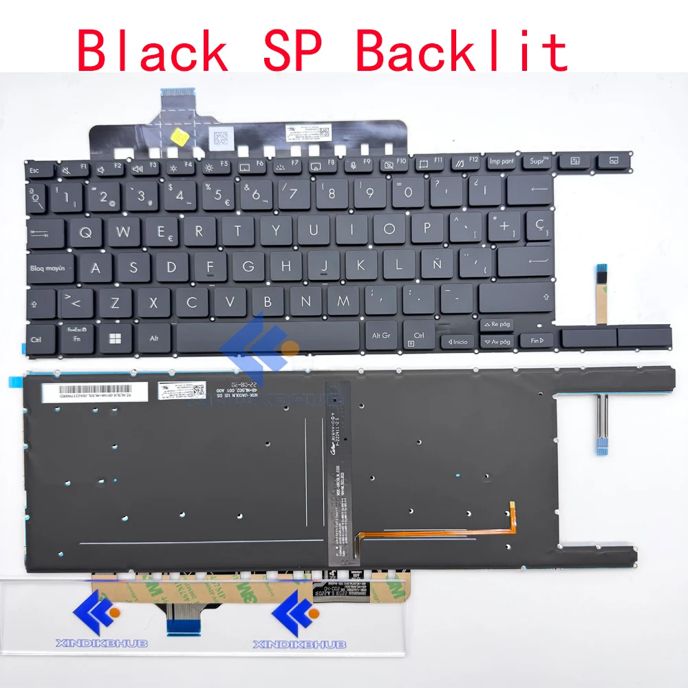 

XIN-испанская/латинская клавиатура для ноутбука с подсветкой для ASUS Zenbook Pro 14 Duo OLED UX8402 UX8402Z UX8402ZA UX8402ZE UX8402V UX8402VU