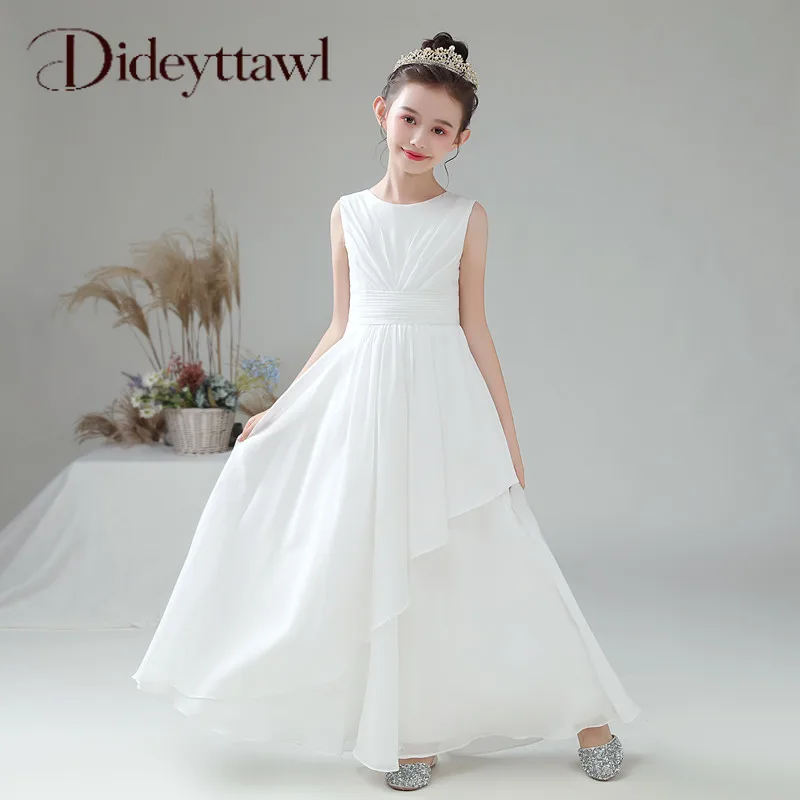 Dideyttawl Customized Chiffon Flower Girl Dress For Wedding Party First Communion 2025 Little Bride Gowns Junior Bridesmaid