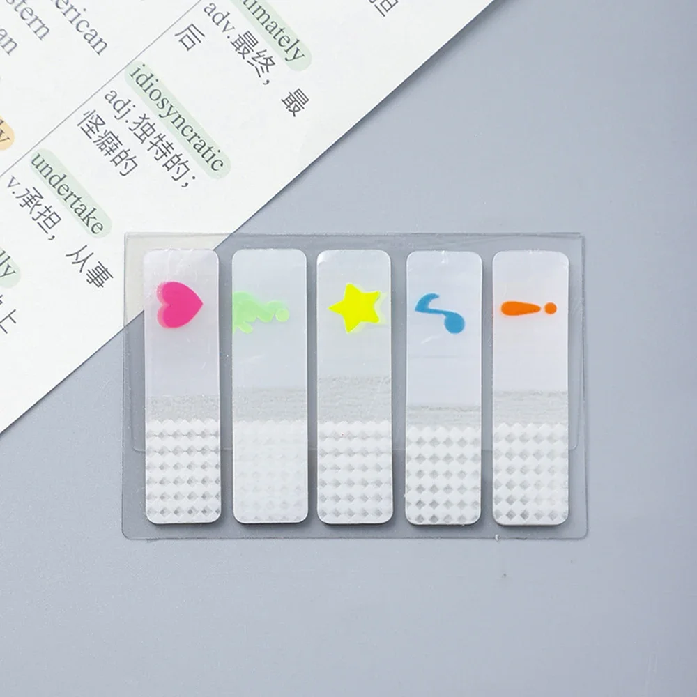 100 Sheets Transparent PET Sticky Note Creative Writable Numeric Classification Instructions Index Stickers Stationery