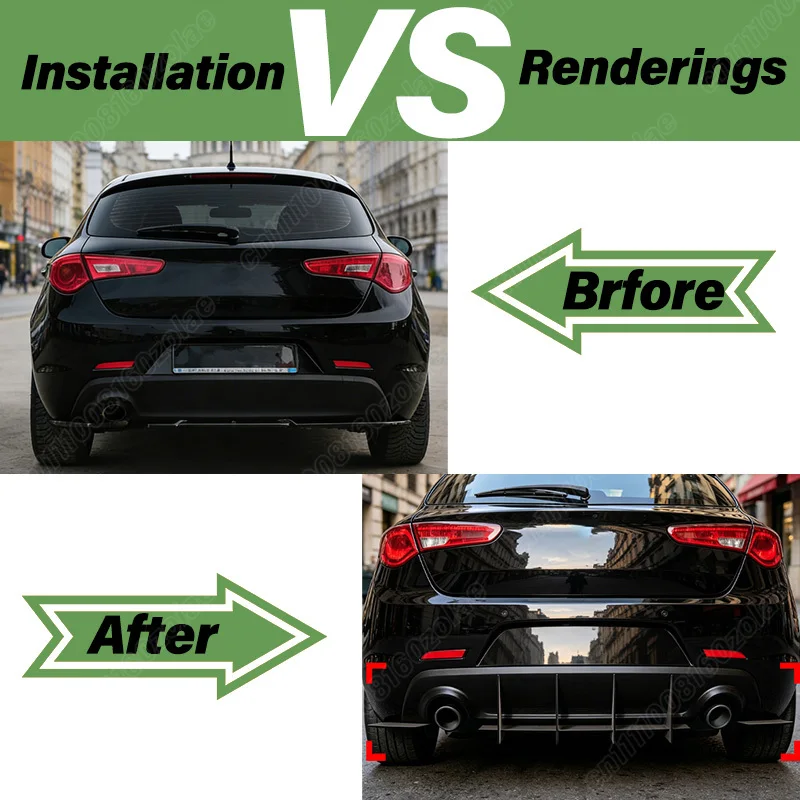 For Alfa Romeo Giulietta 2011 2012-2015 Automobile Rear Bumper Diffuser Sports Racing Rear Valance Body Modification Kit