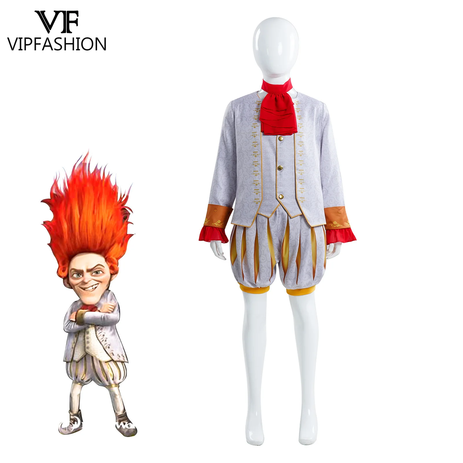 

VIP FASHION Boy Girl Halloween Rumpelstiltskin Costume Elf Stage Outfit for Kids Festival Cosplay Party Clothes Christmas Suit