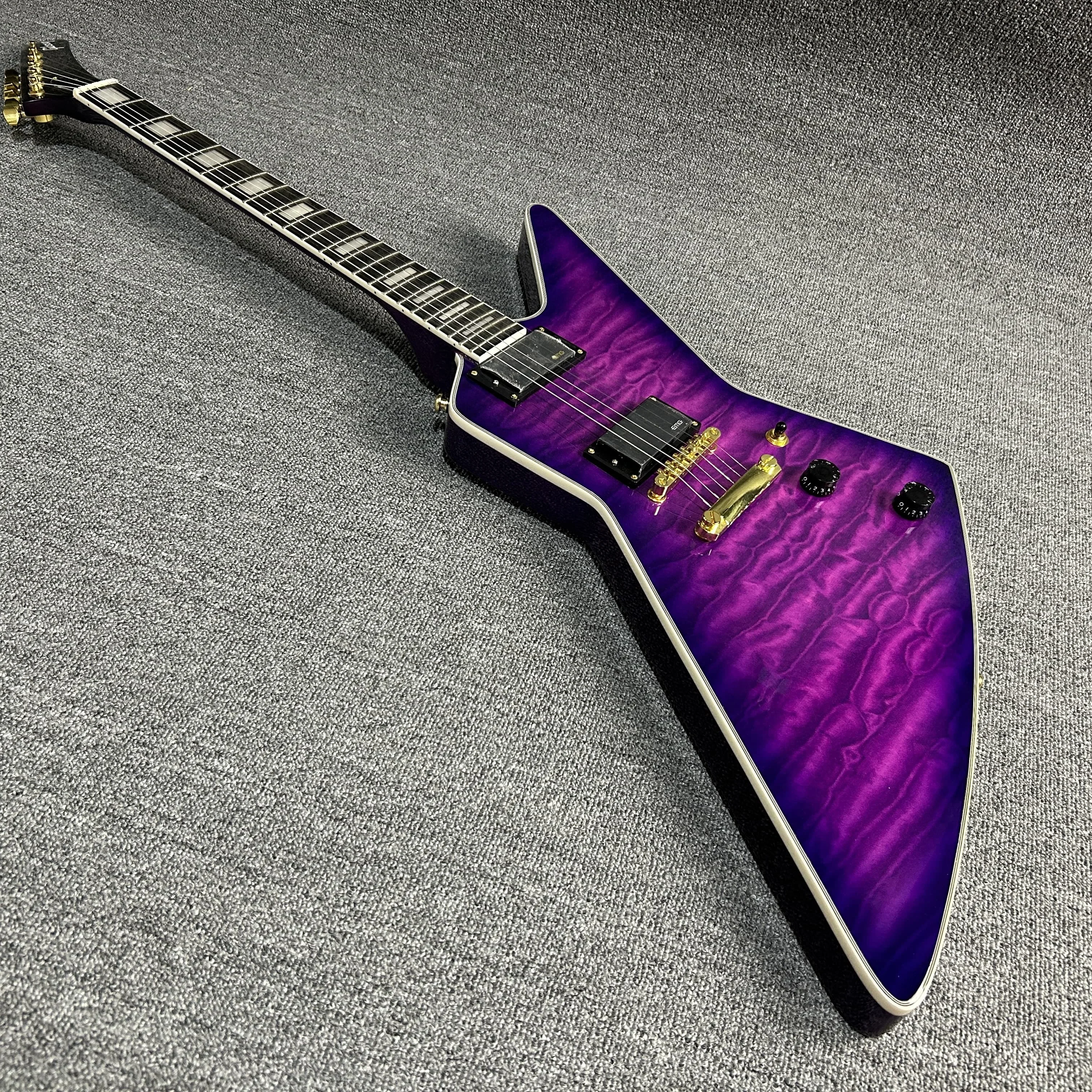 Electric Guitar The Purple Color Goose Type Tiger Stripes Factory Direct Sales Free Shipping Gleeson