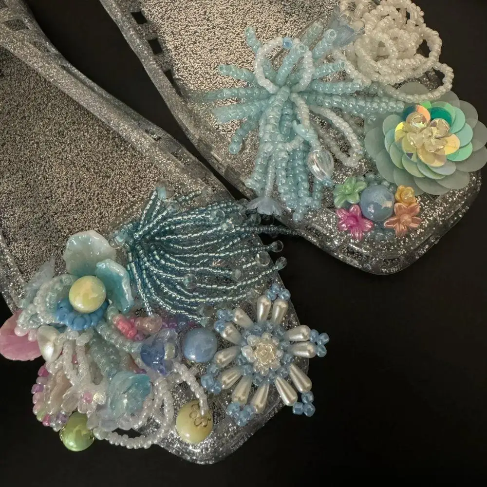 

Flower Shoe Buckles Tassel Pendant Crystal Shoe Clips Shoe Flowers Shiny Shoe Ornaments Jelly Shoes Sandal Footwear Accessories