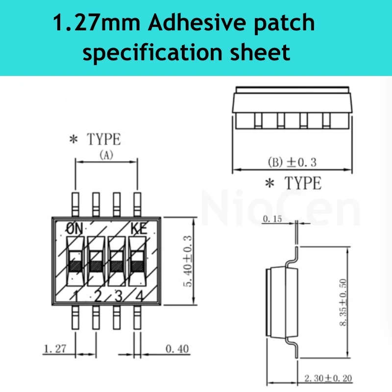 （1pcs）SMD Dial code switch 1.27mm feet pitch coding switch black 1.27 IC type patch thin  KE-1P /2P /3P /4P /5P /6P /8P /10P