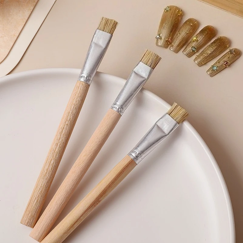 

Nail Art Wooden Brushes Short Bristle Brush Texture Styling Glue Hard Phototherapy Manicure Tool Wholesale Professional Supplies