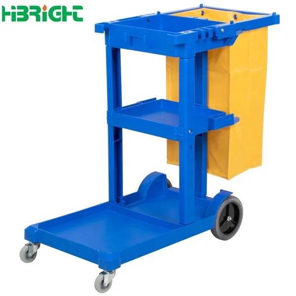 Hospital Janitorial Cart Hotel Folding Janitor Cart Housekeeping Mop Cleaning Trolley