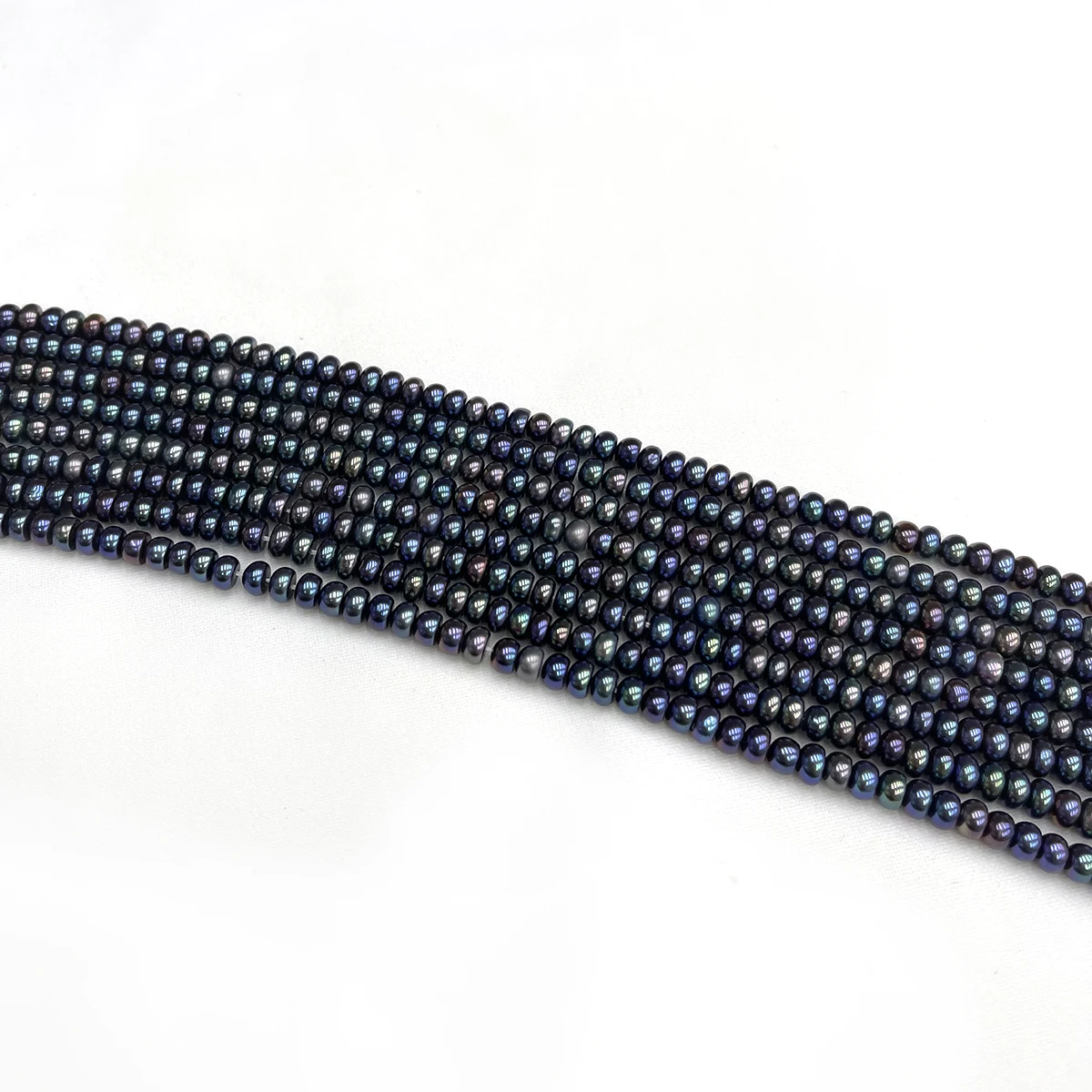 Natural Freshwater Pearl Black Flat Bead Strings—Size 5–6 Mm Jewelry Make DIY Necklace Bracelet Earring Accessory Women