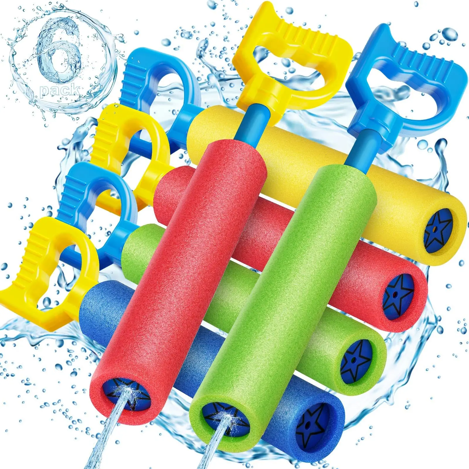 

4/6pcs Water Gun for Kids 40 Ft Summer Foam Watergun Toys Water Squirter Soaker Blaster Outdoor Swimming Pool Beach Games Toys