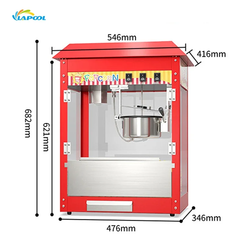 Professional Manufacturers Wholesale 220V/50Hz 1400W 8Oz Commercial Popcorn Maker Machine