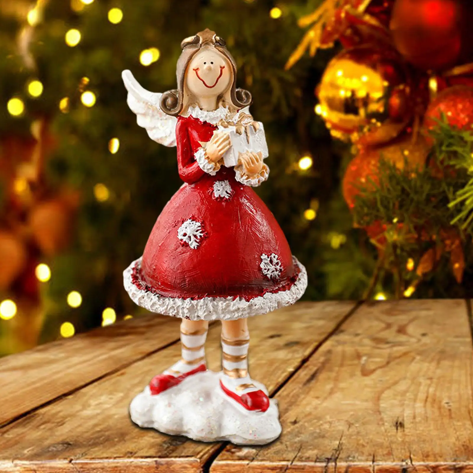 Angel Girl Ornament Mini Miniature TV Stand Home Mantle Angel Girl Sculpture