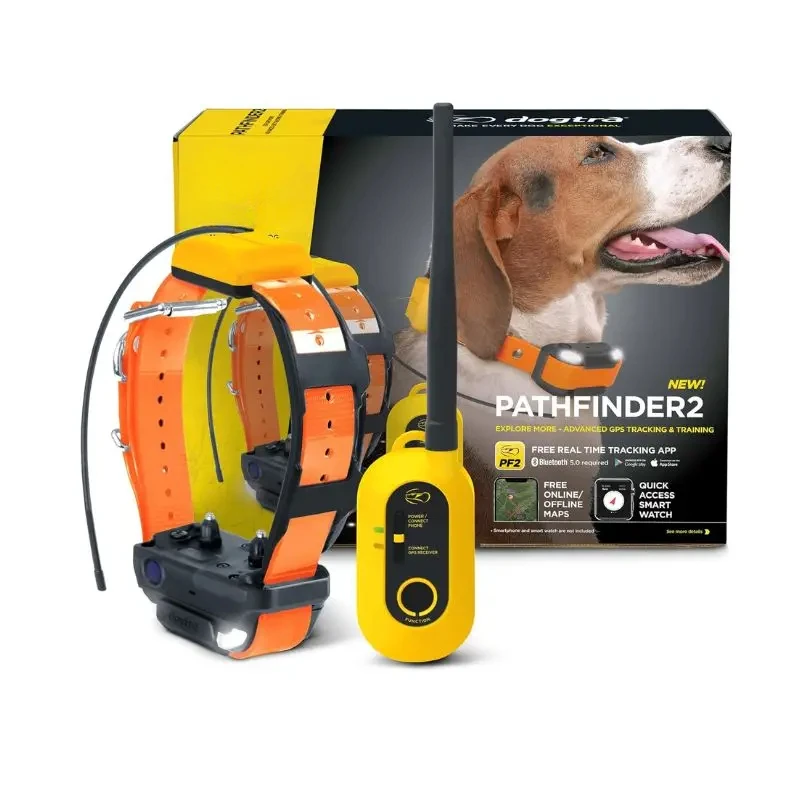 Dogtra Pathfinder 2 GPS Dog Tracker e Collar 9 millas Luz LED de largo alcance Sin tarifas mensuales Aplicación gratuita Control de reloj inteligente resistente al agua