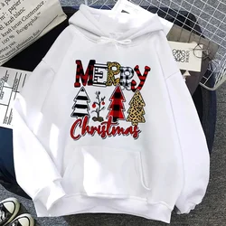 Merry Christmas Tree Leopard Graphic Hoodies Women Christmas Gifts Women's Sporty Loose Long Sleeved Coats Ladies Autumn Winter