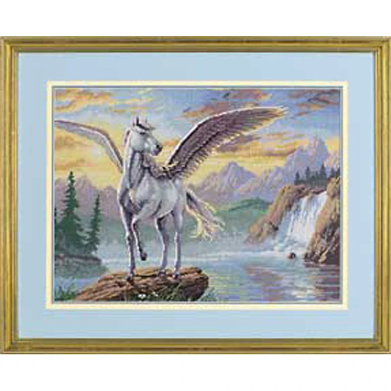 14/11/22/25/28/18/16CT Beautiful Counted Cross Stitch Kit Enchanting Pegasus White Flying Horse dim 35023