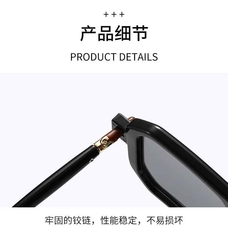 Polygon-Sonnenbrille, rechteckig, modisch, beliebt, für Damen und Herren, quadratische Sonnenbrille für Damen und Herren, Sommer-Reisebrille – Detail 4
