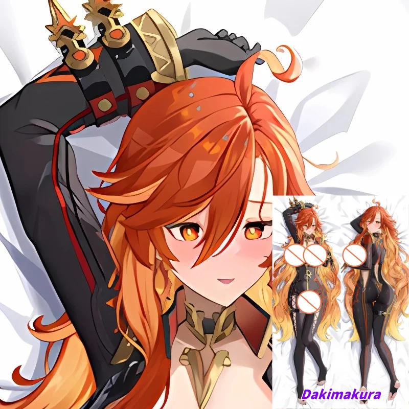 

Dakimakura Anime Pillow Case Genshin Impact Mavuika Double-sided Print Of Life-size Body Pillowcase Gifts Can be Customized