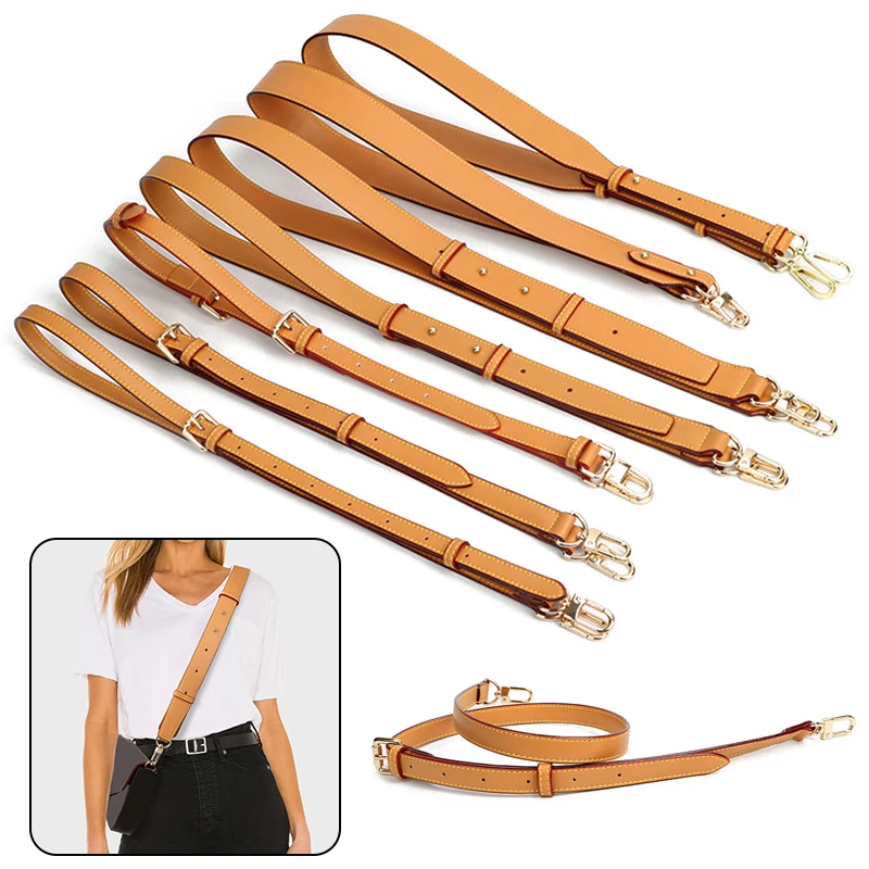 100% Genuine Leather Bag Strap Adjustable Dual-use Solid Color Handbags Strap For Bags Replacement Shoulder Bag Strap Bag Belts