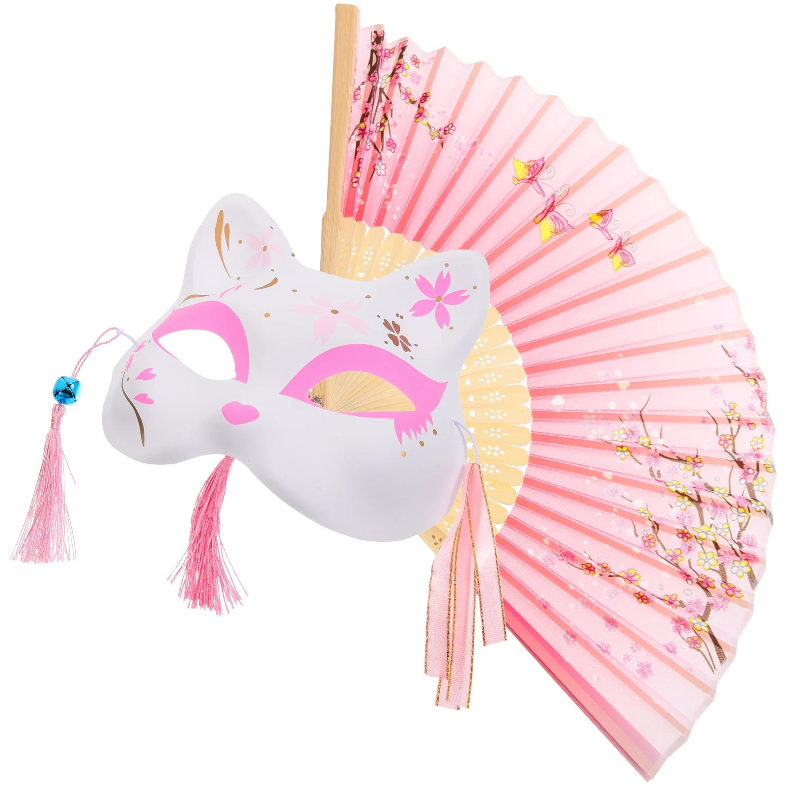 

Fox Mask Fan Decorative Cosplay Japanese-style Prop Costume Plastic Animal Party Masks Masquerade