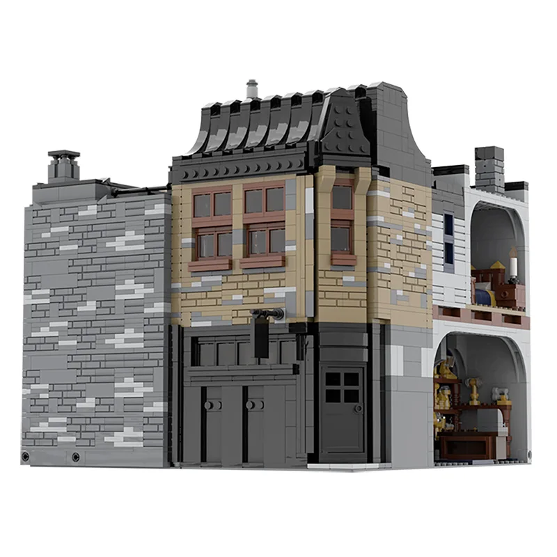 Bar Street Scene Building Model Leaky Cauldron Bar Wiseacre\'s Wizarding Equipment Building Block Children\'s Toys Gifts MOC-55035