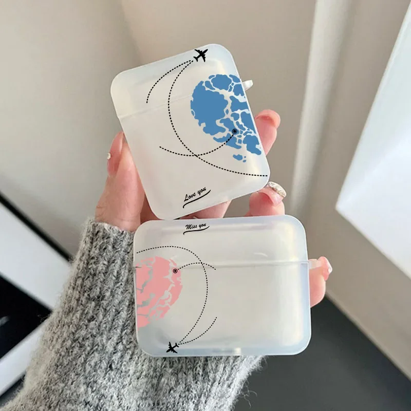 Aircraft Lovers Paired Couple Earphone Case for Airpods 4th 3rd 2 Pro Covers for Airpod 2 3 1 Protective Accessorie Shell Fundas