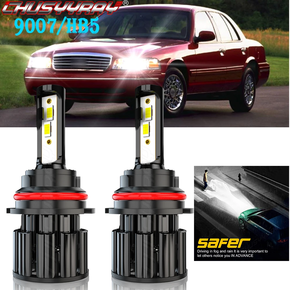 CHUSYYRAY Car Lights 9007 12000LM Led Headlight Lamp Compatible For Ford Victoria 1998-2011 CSP Chip 9007 HB5 High Bright Bulbs