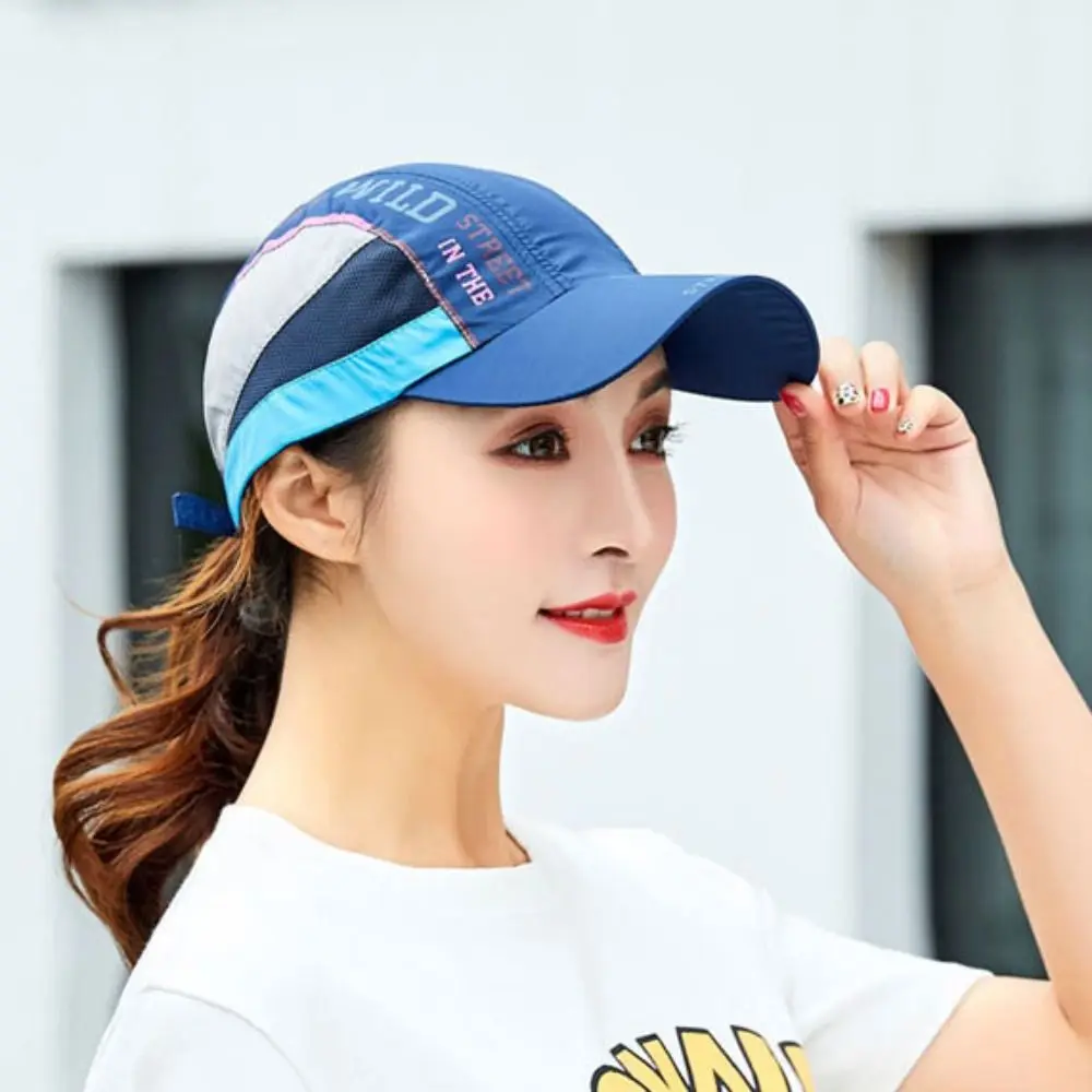 Quick Drying Quick Drying Hat Ultra Thin Breathable Sunshade Baseball Hat Adjustable Letter Patchwork Breathable Baseball Cap image 4