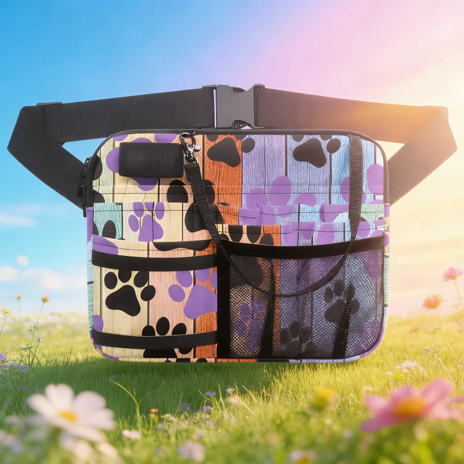 vet-student-utility-waist-bag-cute-animal-medical-print-multi-pocket-fanny-pack-adjustable-organizer-pouch-for-veterinary-stud