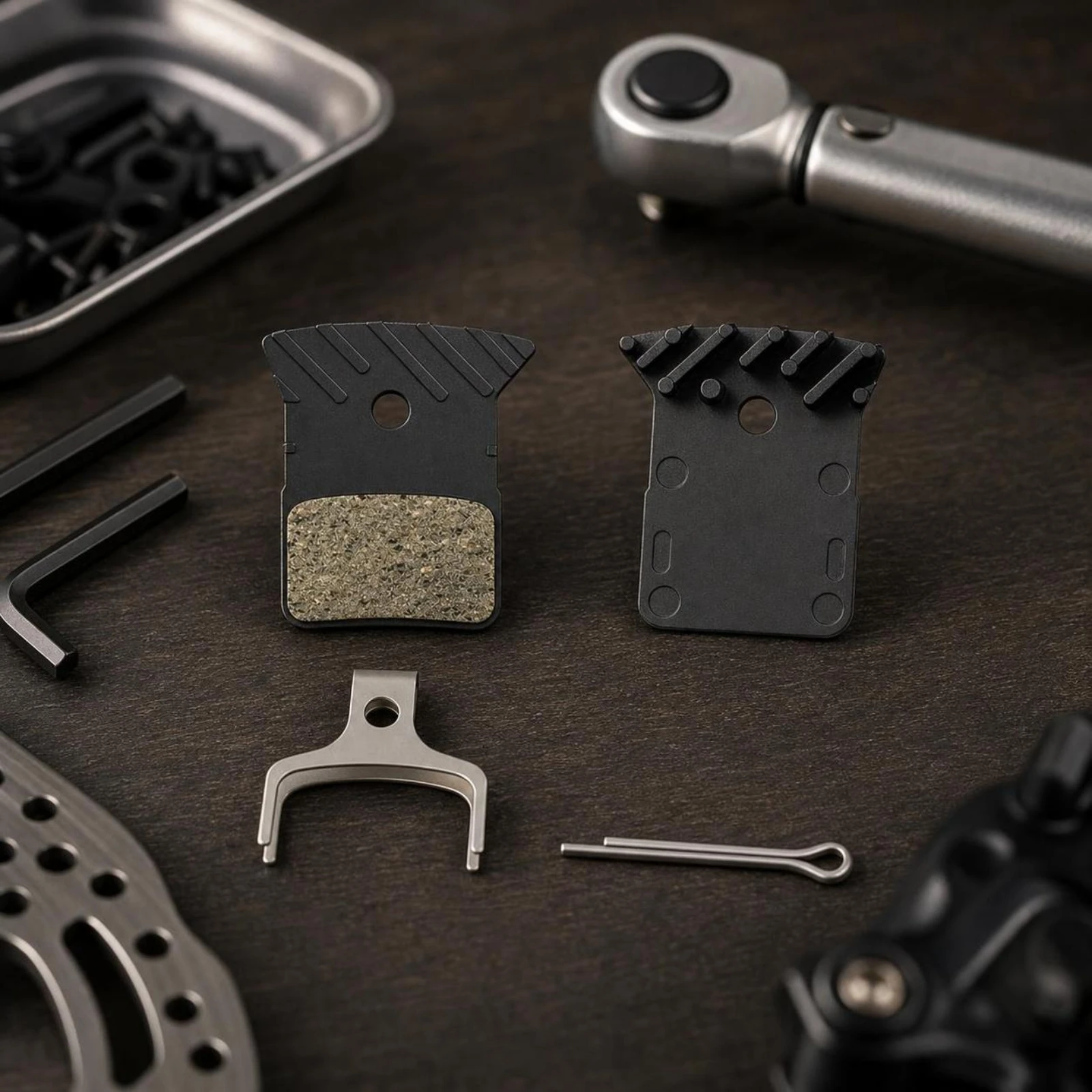 Cycle Brake Pads with Spring Strong Rebound Bike Brake Pads with Pin Hardware Long-Lasting Textured for Cyclists, Road Cycling