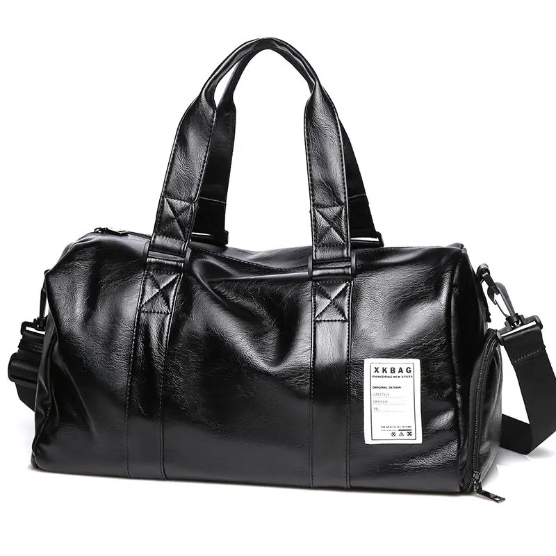 

Men's Travel Bag Leather Handbag Sports Training Fitn Large Capaci Wet And Dry Separation Crossbody Bag for Busin Trip