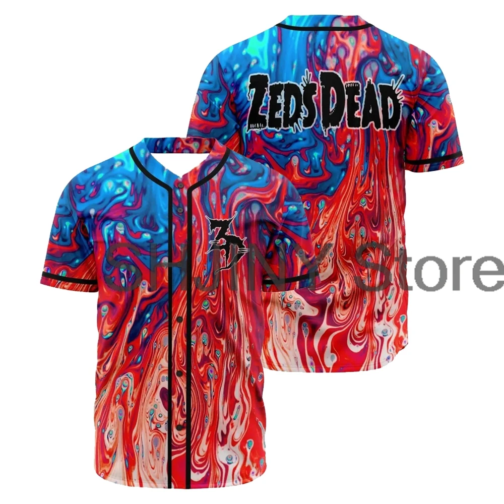 Zeds Dead Jersey Baseball Jacket Shirts Short Sleeve Button-up Tee Women Men Streetwear Tops Fashion Clothes