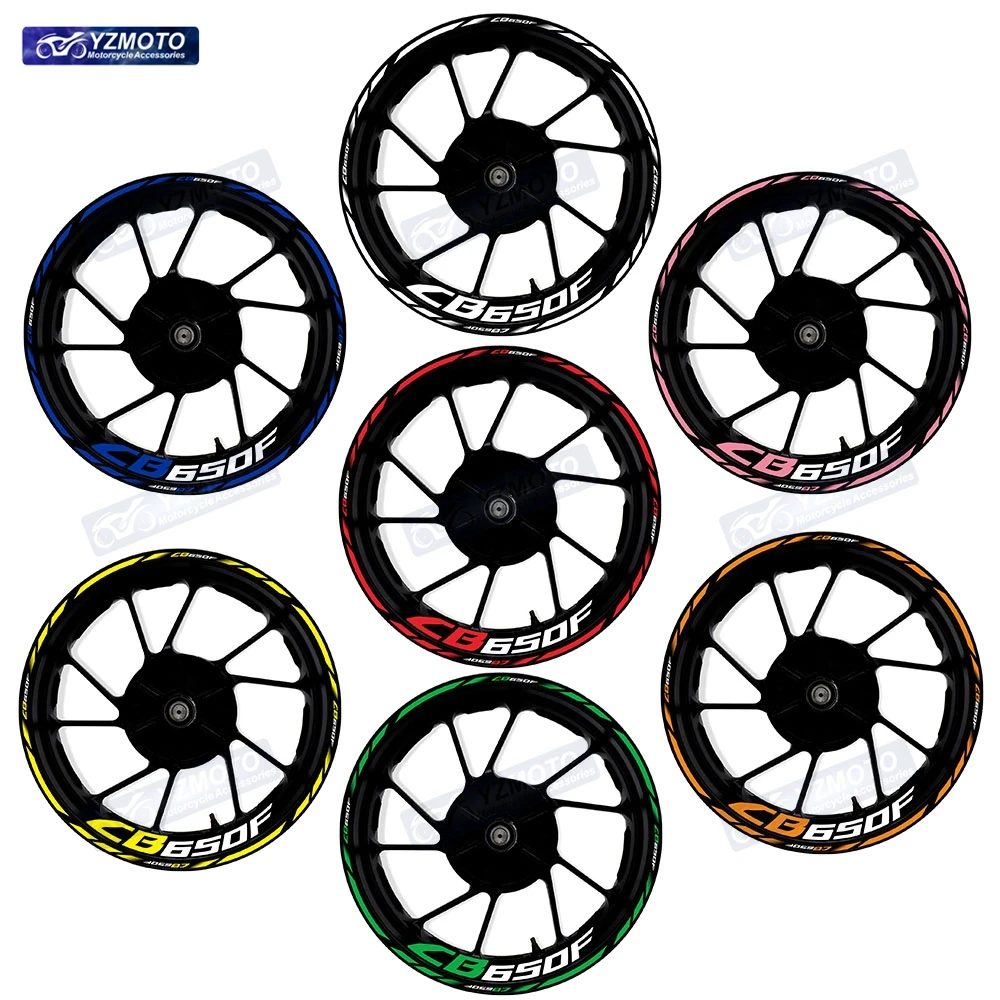 

For Honda CB650F CB 650 F Motorcycle 17 Inch Front And Rear Racing Decal Wheel Hub Sticker Waterproof Reflective Rim Stickers